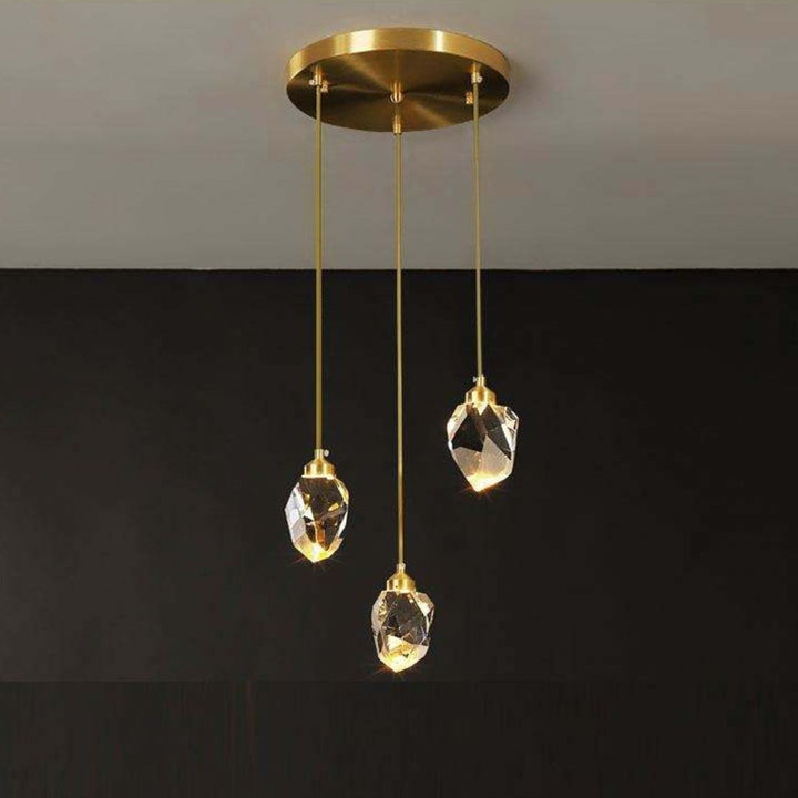 Modern Harmony adjustable pendant light with copper plate and chain, showcasing industrial elegance