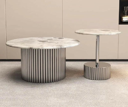 Modern Lily coffee table set with marble tops, elegant design for stylish and contemporary living rooms