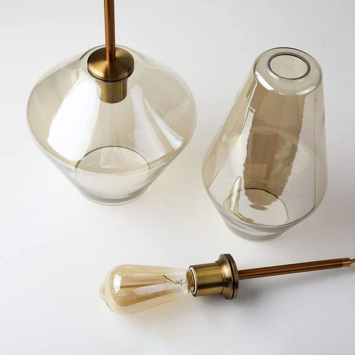  Parts view of Modern Minimalist Glass Pendant Light – Showcasing the sleek components and design for easy installation and modern lighting.