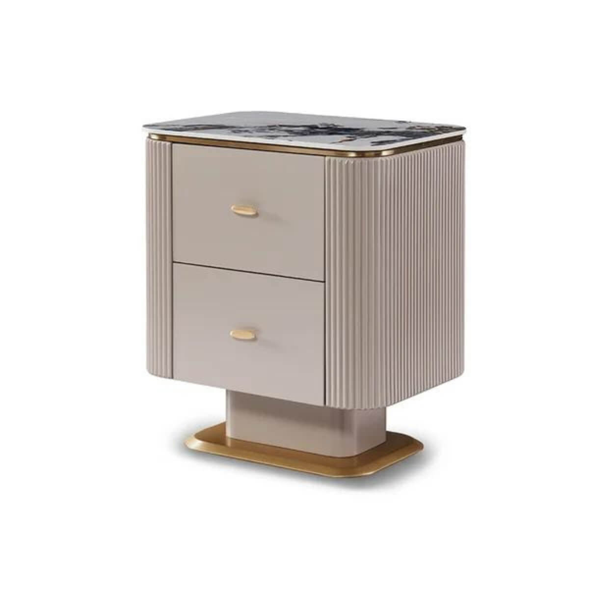 Modern Serene Surface bedside table – sleek minimalist design with smooth finish and functional storage for contemporary bedrooms