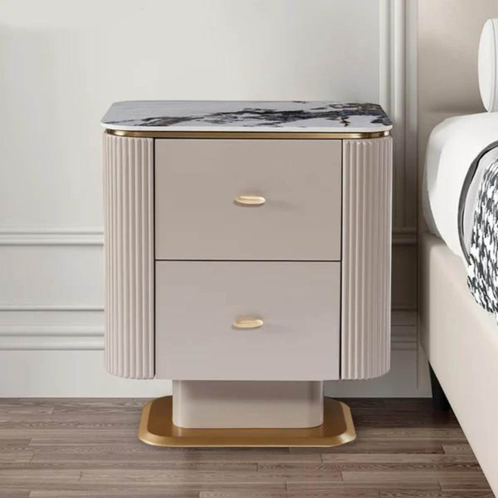 Modern Serene Surface bedside table featuring clean lines, smooth matte finish, and compact storage – ideal for minimalist bedroom interiors