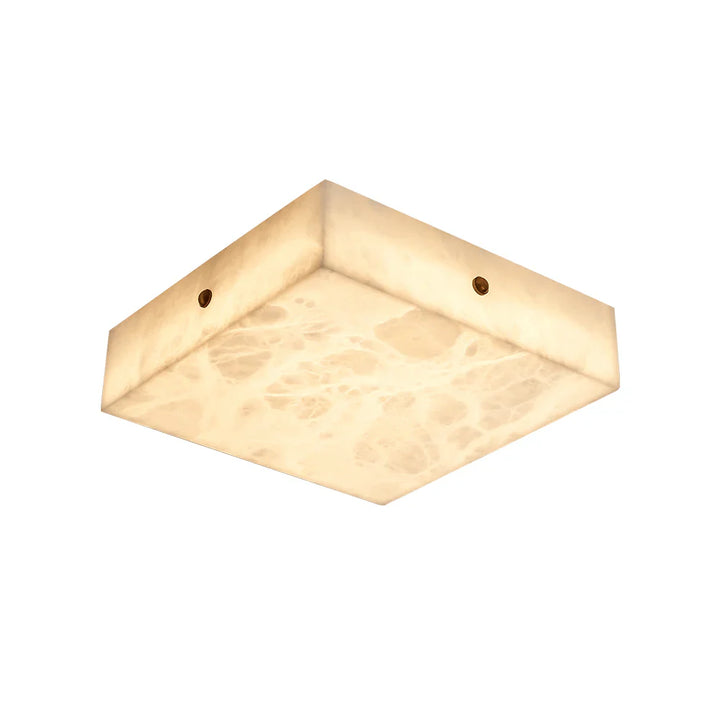Elegant modern square alabaster ceiling light for living room or bedroom