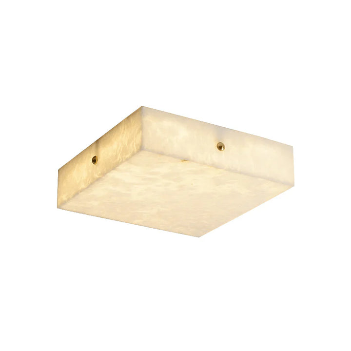 Contemporary square alabaster ceiling light for ambient home illumination