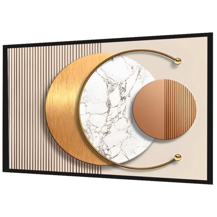 Side view of modern wall art decor highlighting texture and contemporary artistic design.