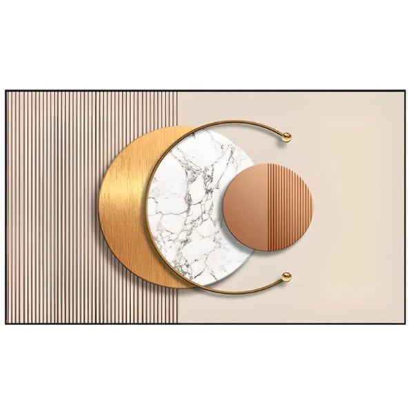 Front view of modern wall art decor showcasing contemporary design and elegant aesthetic