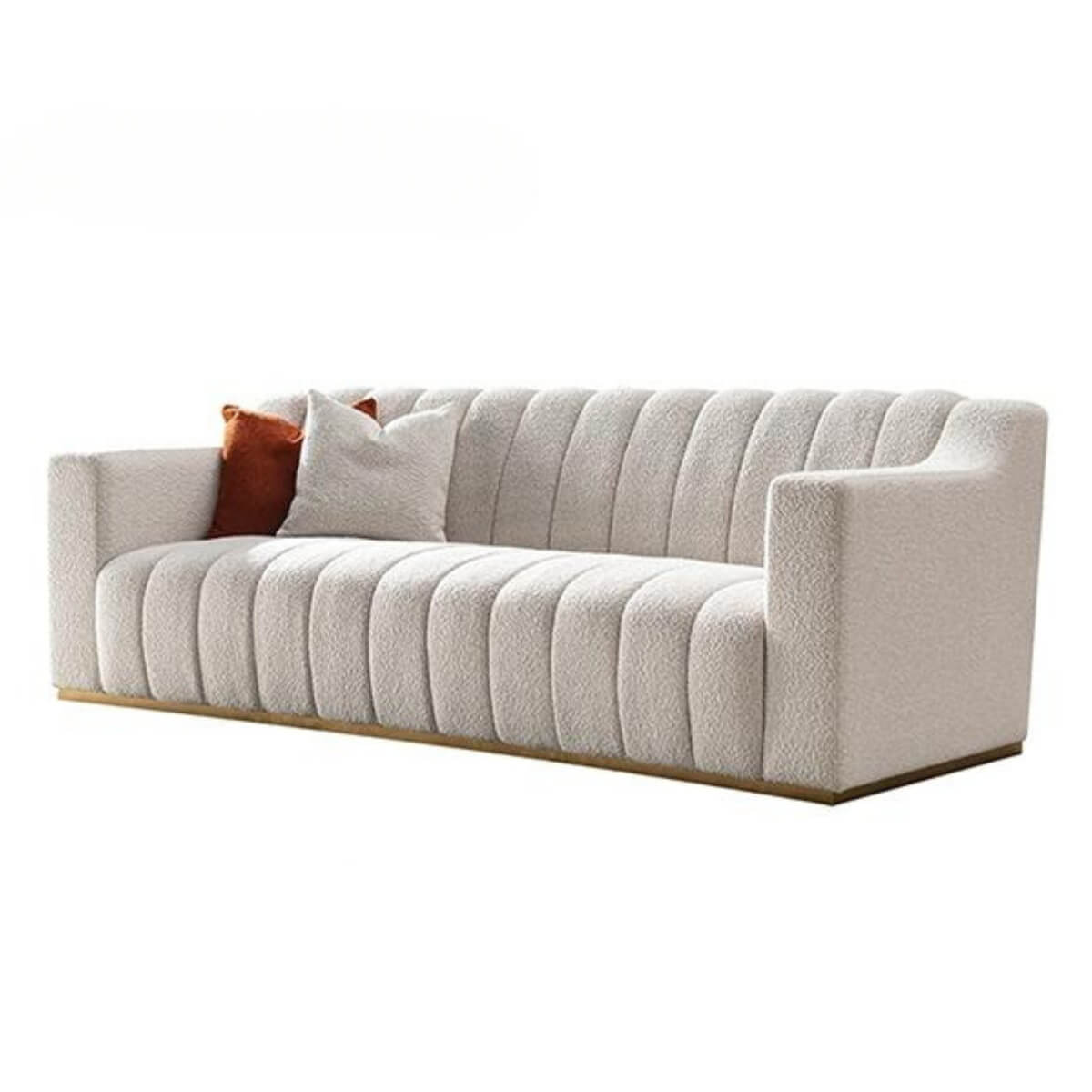 Modern Zenith Zen cotton linen three-seater sofa featuring clean lines and comfortable upholstery