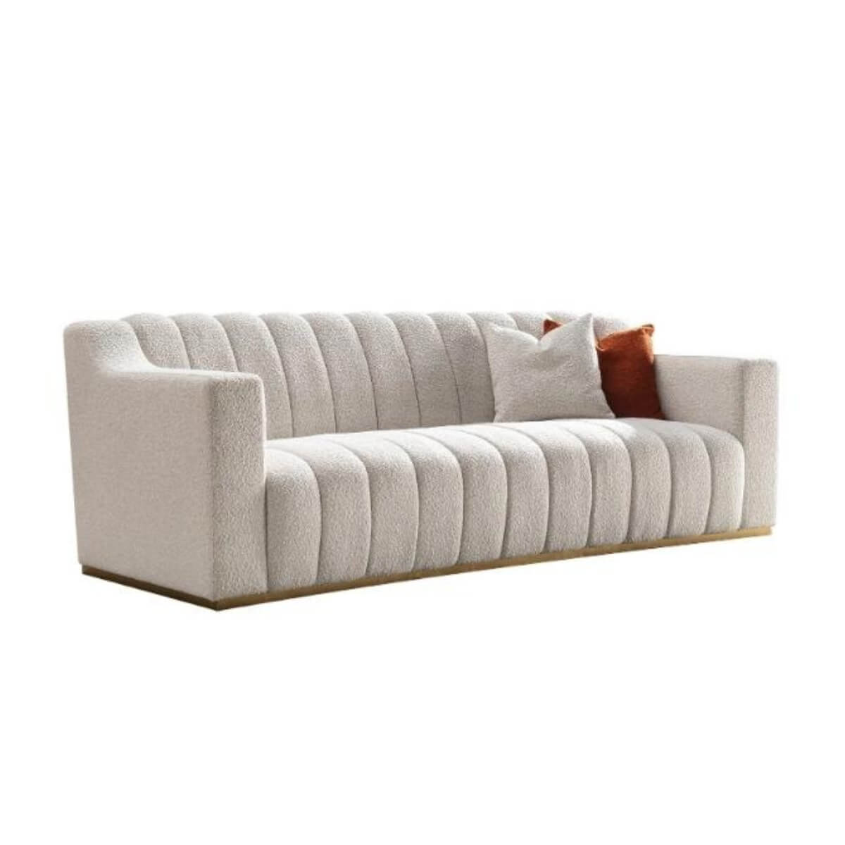 Modern Zenith Zen cotton linen three-seater sofa featuring clean lines and comfortable upholstery