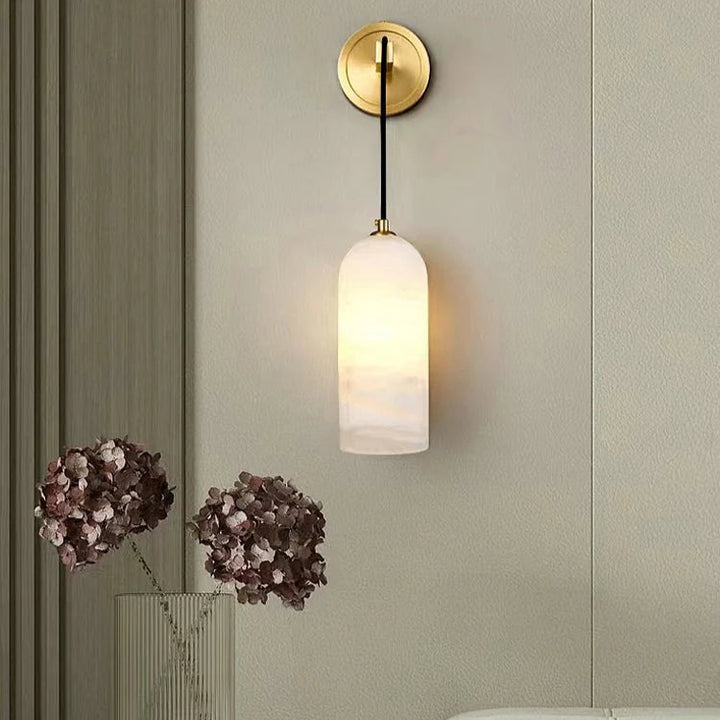 Monty Marble Wall Lamp Front View Modern Elegant Indoor Wall Lighting Fixture