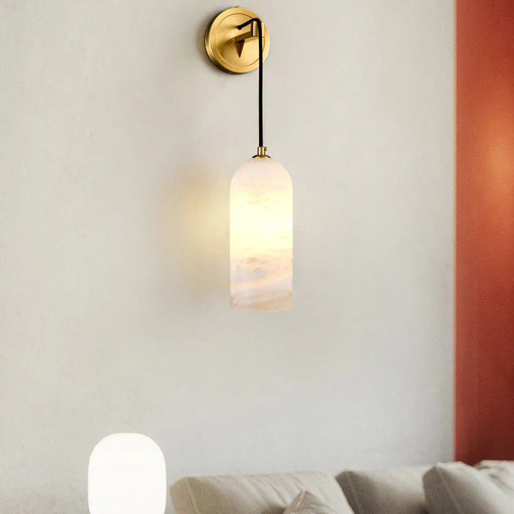Monty Marble Wall Lamp Living Room View Modern Elegant Indoor Lighting Fixture