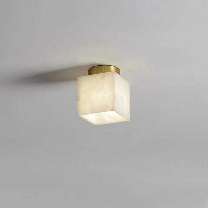 Square front view of moon alabaster ceiling light for modern and stylish home décor