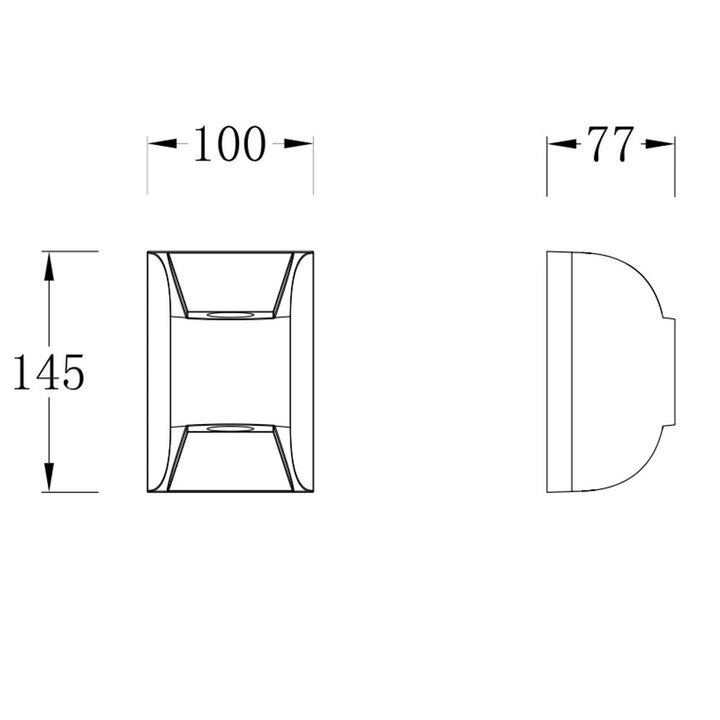 Dimensions of Moonlit Arc LED Wall Light – Detailed specifications for precise installation.