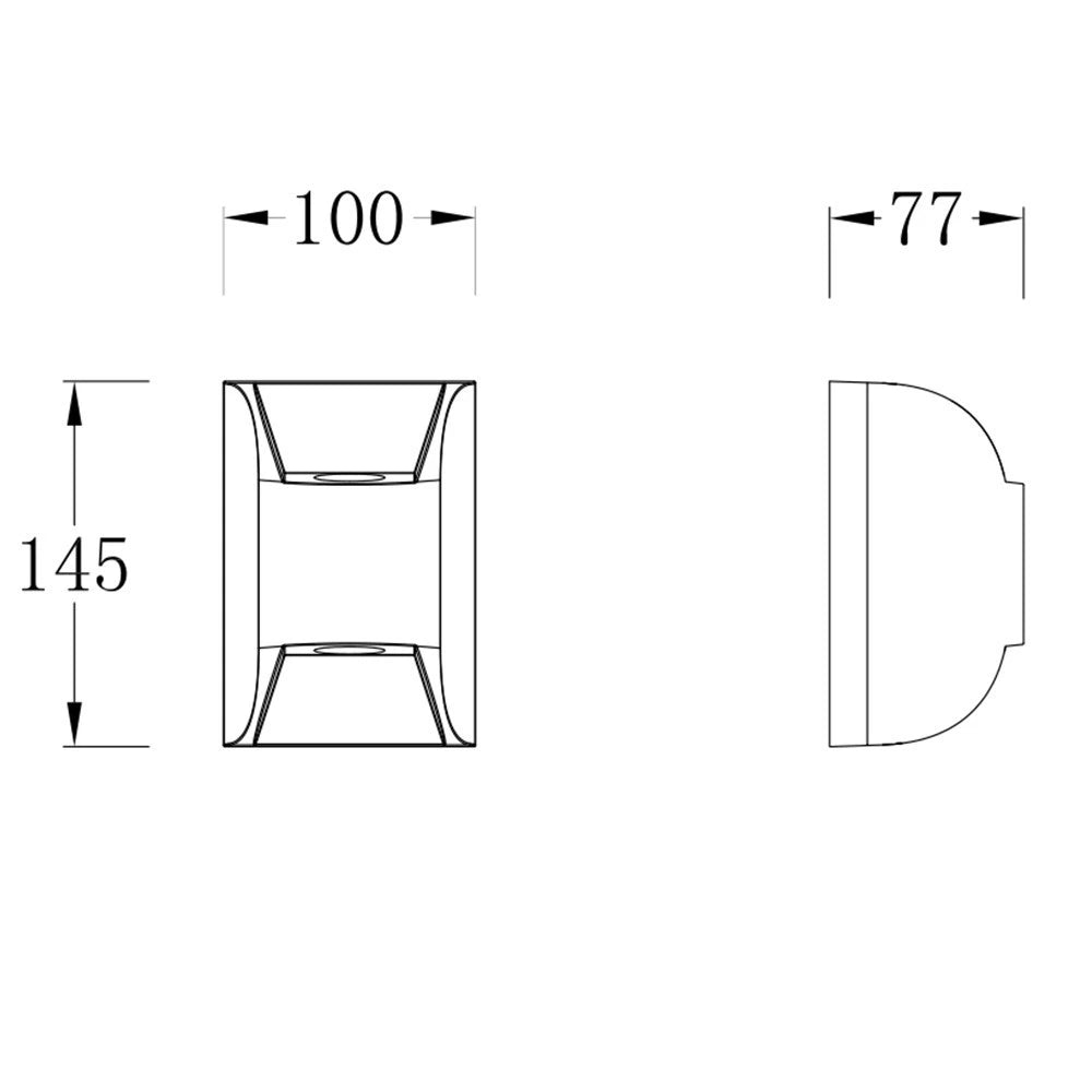 Dimensions of Moonlit Arc LED Wall Light – Detailed specifications for precise installation.