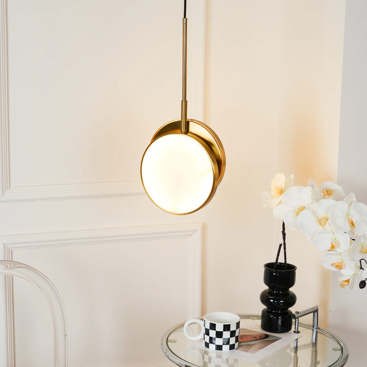 Hanging view of Moonshade pendant light for modern and stylish home lighting