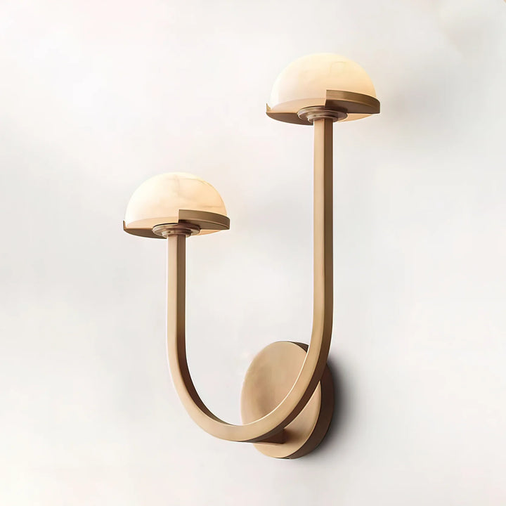 Side view of Mushroom Alabaster Wall Lamp, modern lighting, elegant home interior décor