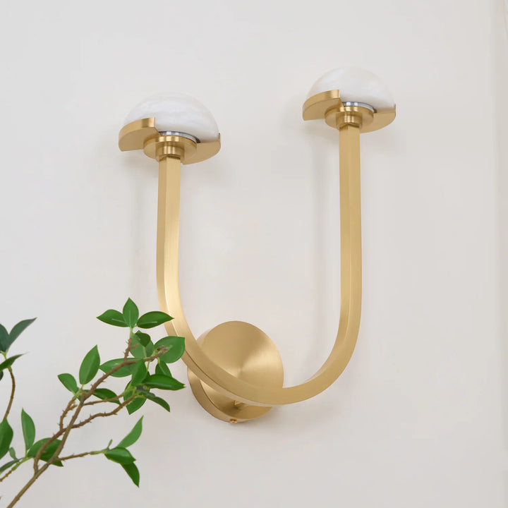 Side view of Mushroom Alabaster Wall Lamp, modern lighting, elegant home interior décor