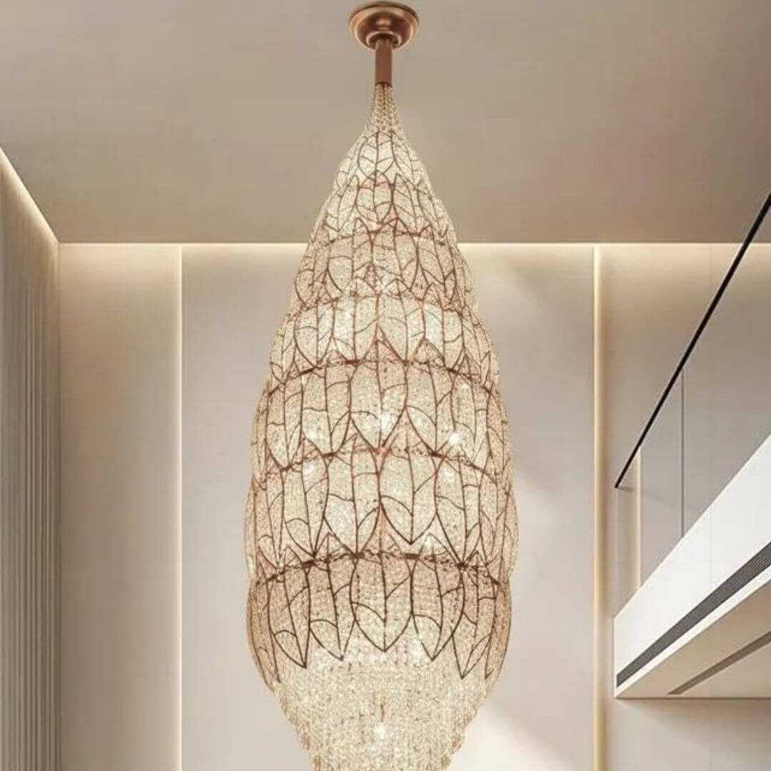 Neon oval-shaped chandelier light with modern design, adding vibrant and stylish illumination to interiors