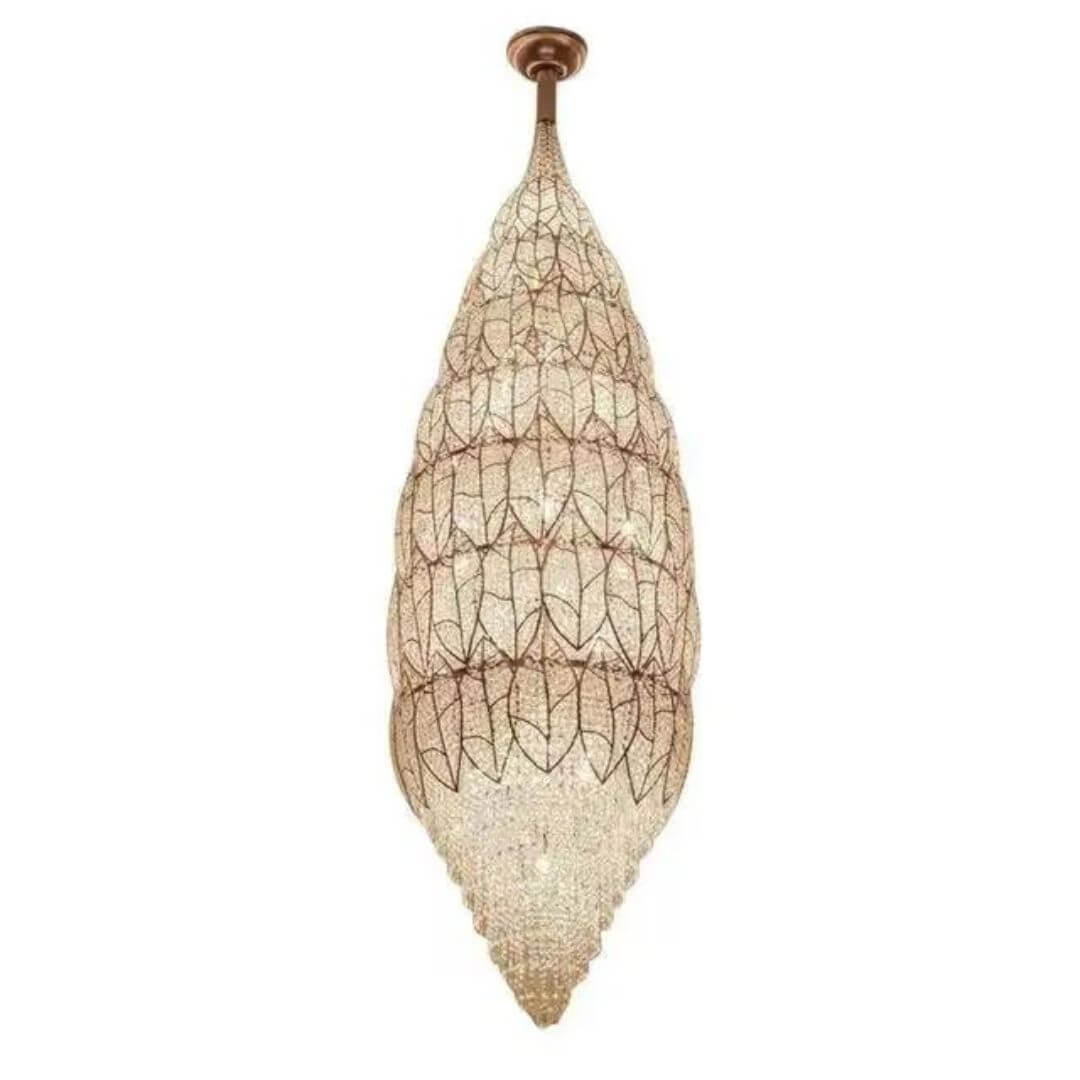 Neon oval-shaped chandelier light with modern design, adding vibrant and stylish illumination to interiors