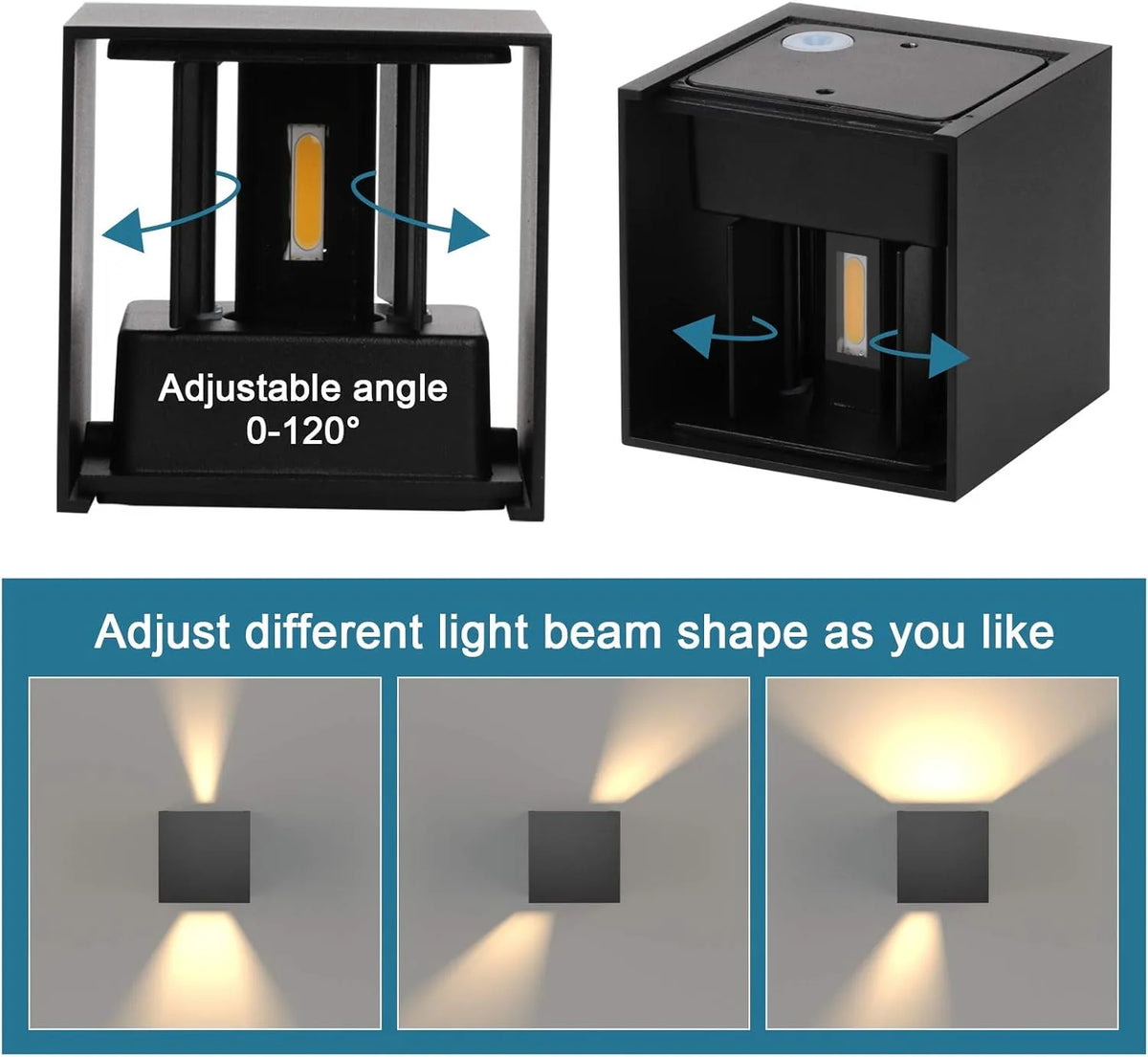 NEXUS LED Wall Light with adjustable beam shape – Customize your lighting with versatile beam angles for different effects in modern spaces.