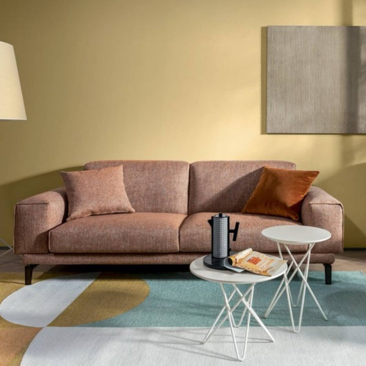 Nirvana Nights cotton linen sofa with plush cushions and sleek modern design