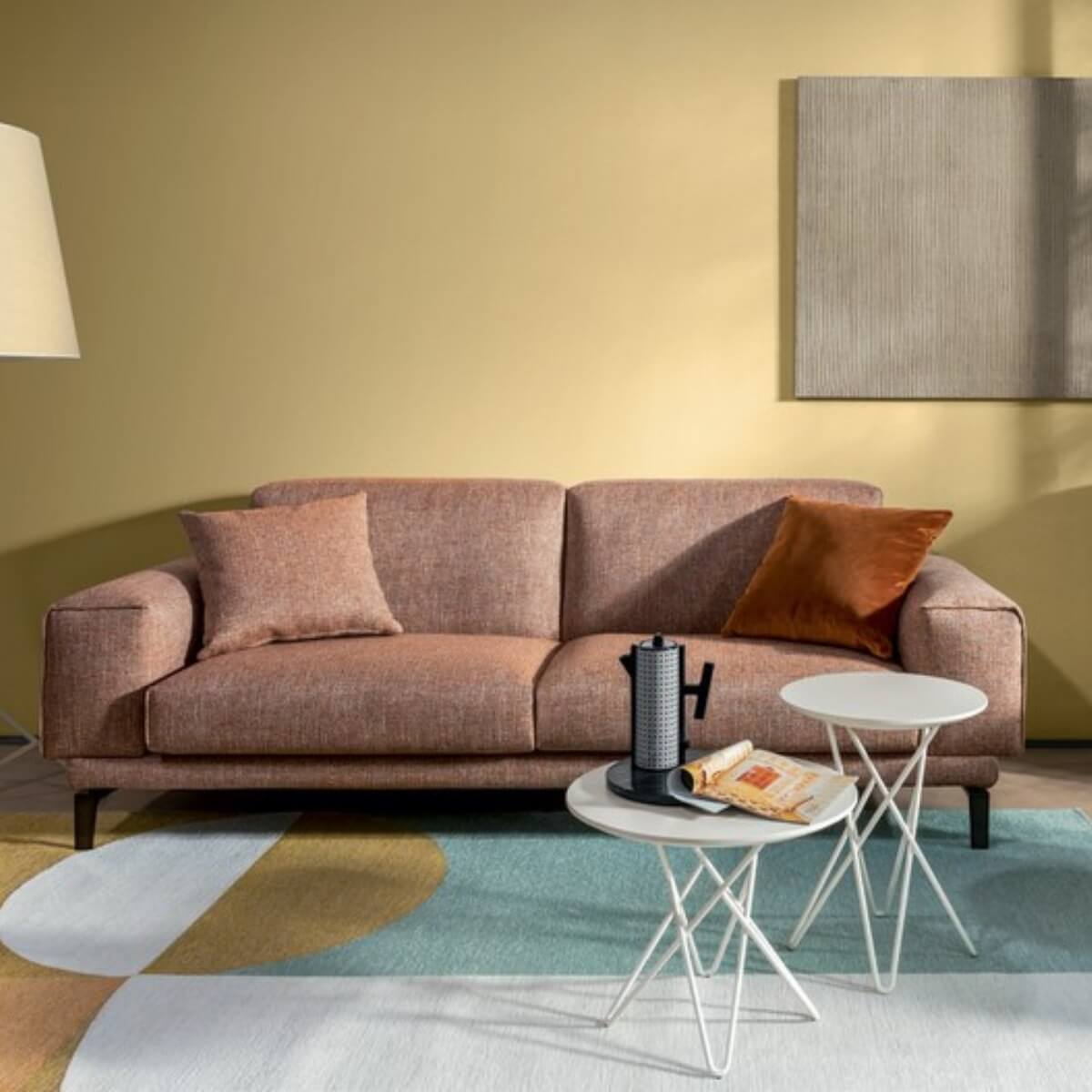 Nirvana Nights cotton linen sofa with plush cushions and sleek modern design