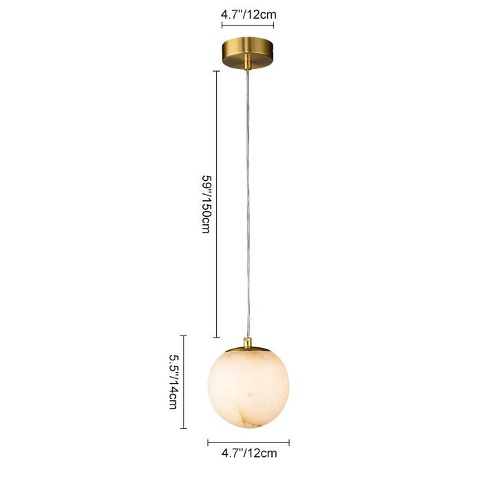   Dimensions of Nordic Gold Pendant Light with full view – Detailed specifications and sleek design for stylish and modern lighting installations.