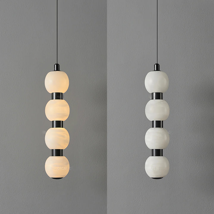 Orbique alabaster pendant lamp modern lighting with a front view showcasing elegant contemporary design