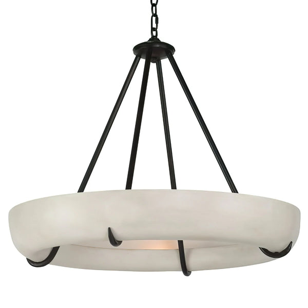 Orion alabaster chandelier, modern elegant hanging ceiling light for stylish home interiors