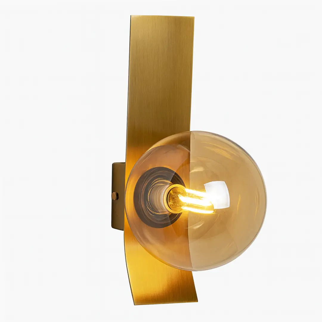 Oris copper wall light side view showcasing sleek design and warm metallic finish