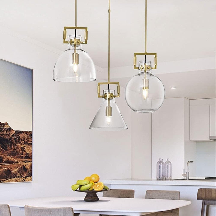 Orlina Modern Glass Pendant Light Hanging in Dining Room Elegant Contemporary Décor
