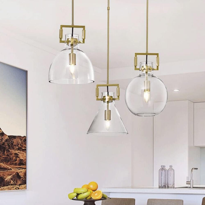 Orlina Modern Glass Pendant Light Hanging in Dining Room Elegant Contemporary Décor