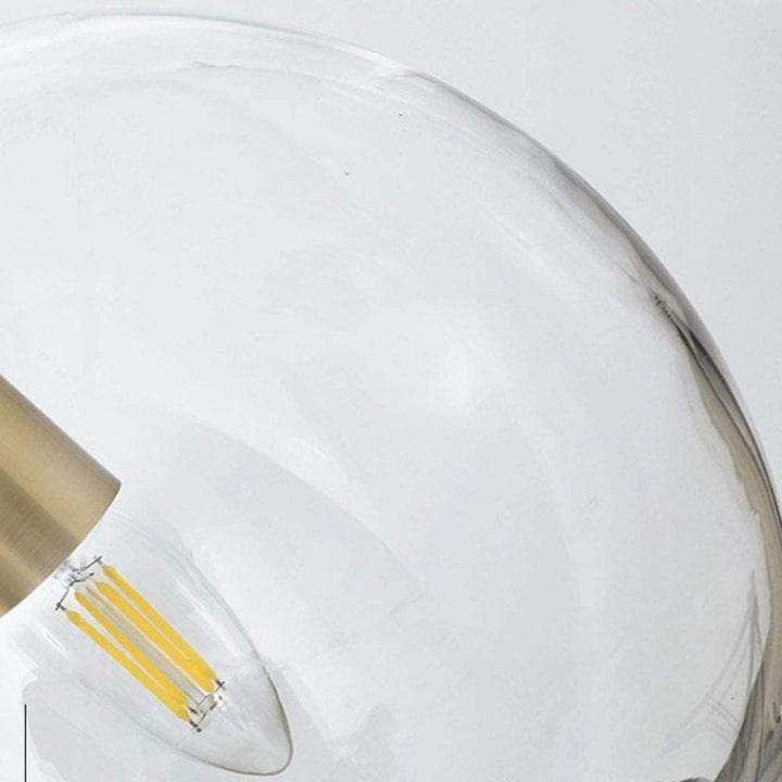 Detail View of Orlina Modern Glass Pendant Light Showing Glass and Bulb Design