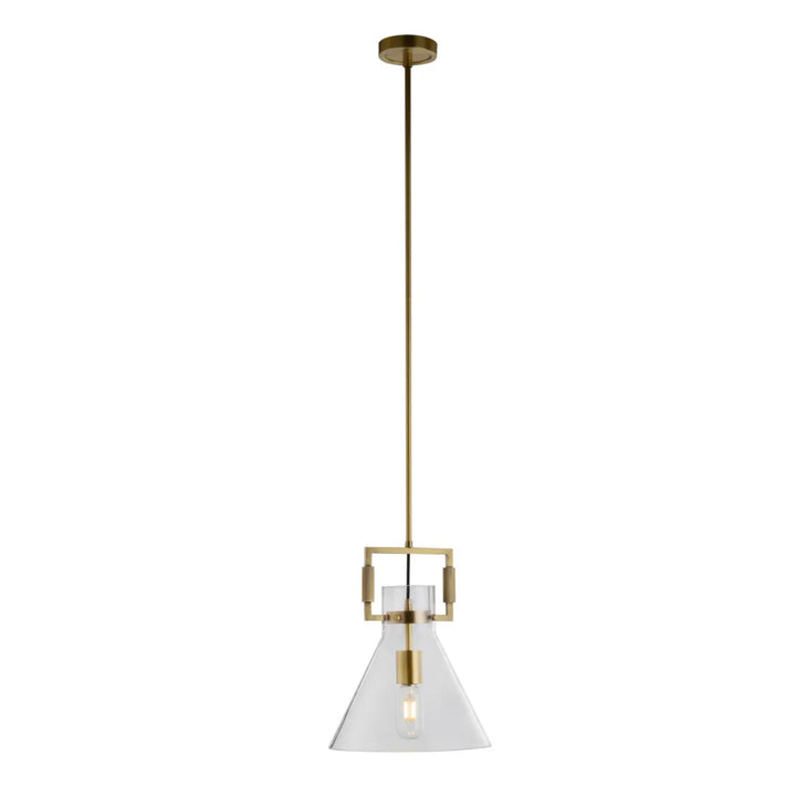 Orlina Modern Glass Pendant Light – Contemporary Hanging Lighting Fixture with Transparent Glass Shade for Home Interiors
