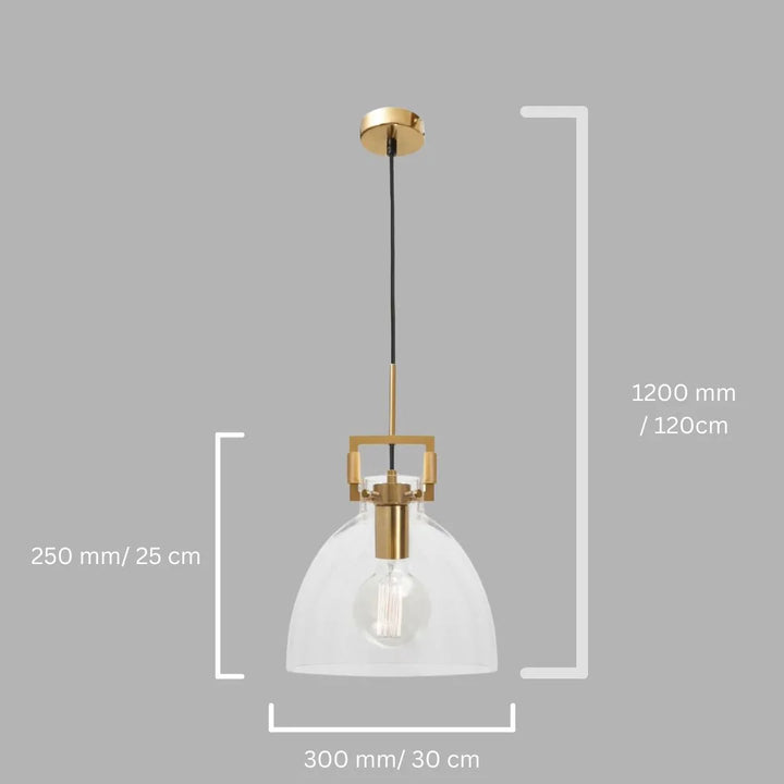 Orlina Pendant Light Dimension View Modern Glass Lighting for Contemporary Interiors