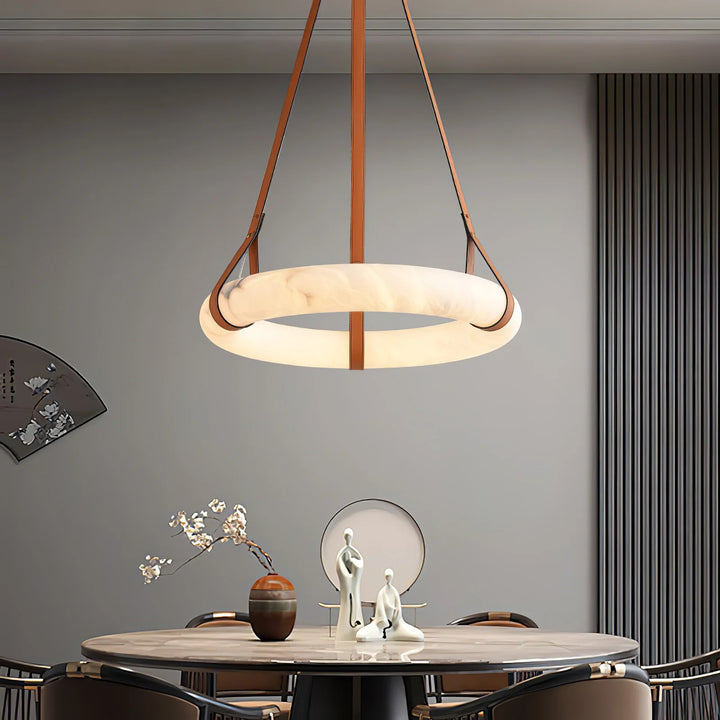 Oslo pendant light above dining table, modern lighting decor for stylish home interiors