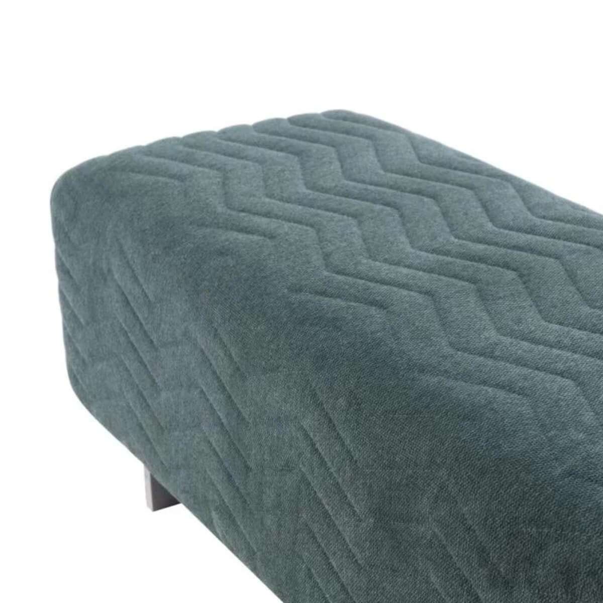 Side view of Peaceful Portico velvet bedroom bench – featuring elegant velvet upholstery, slender frame, and modern silhouette for refined interiors
