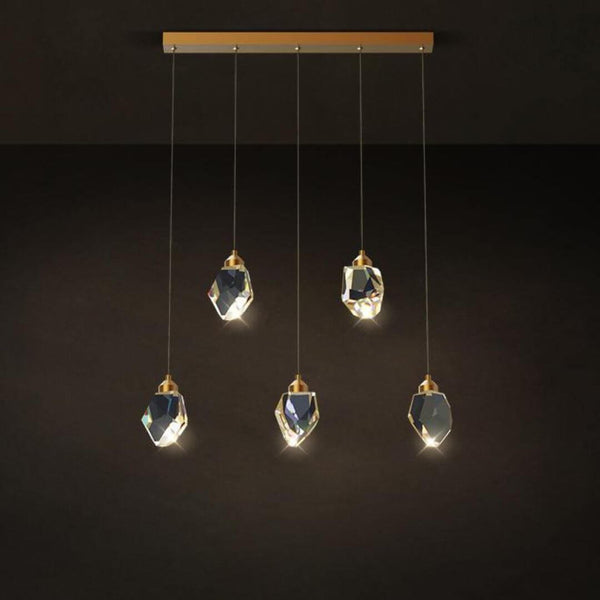 Pendant LED chandelier light turned on in Australia, illuminating the space with modern elegance and warmth