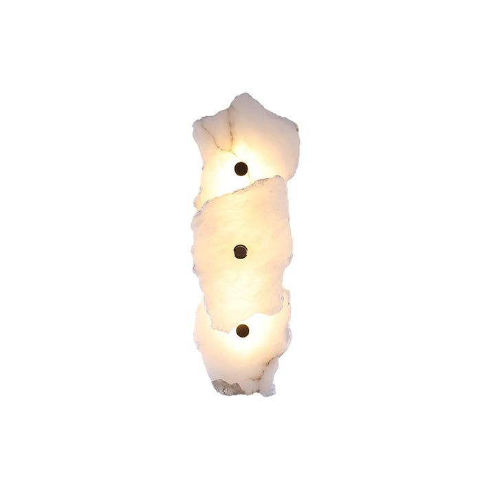 Petra alabaster wall lamp front view, modern lighting decor for elegant home interiors