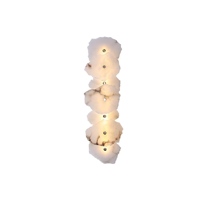 Petra alabaster wall lamp front view, elegant modern lighting decor for home interiors