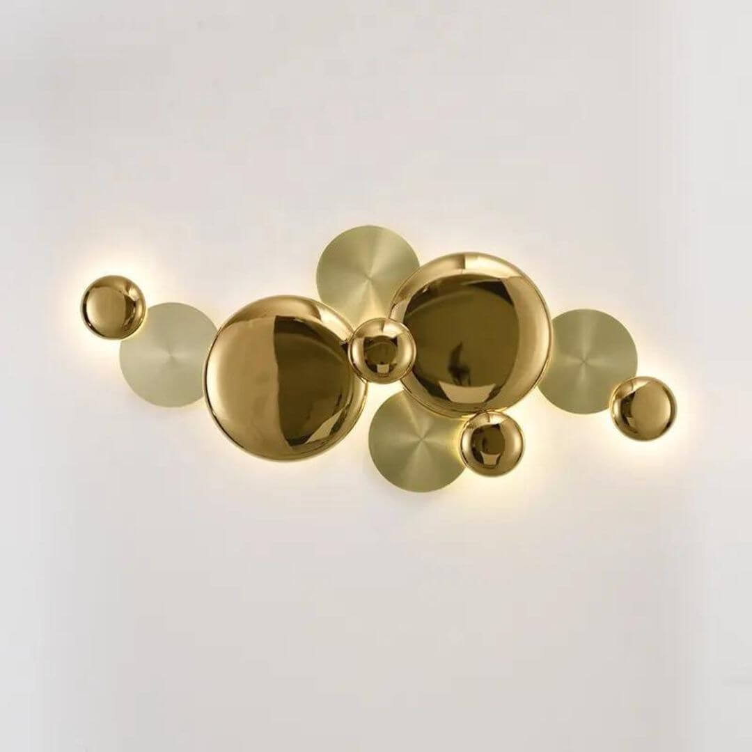 Phosphorescent LED metal wall light with sleek modern design, perfect for ambient interior lighting
