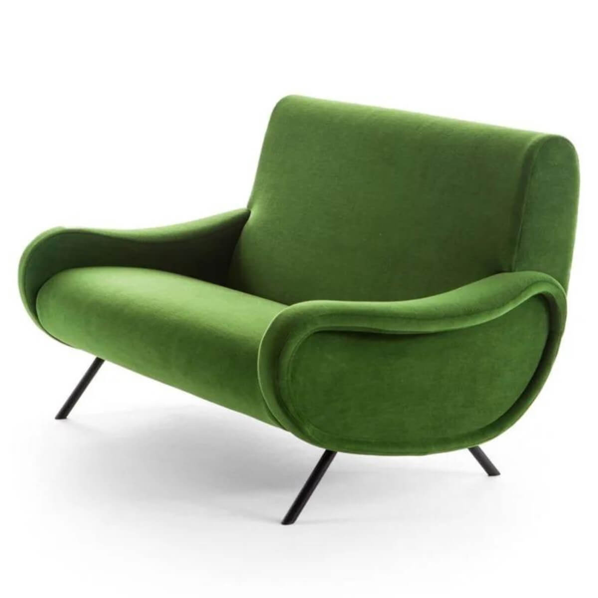 Side view of Plume Prestige KS41 lounge chair – sleek cotton-linen upholstered seating with modern silhouette