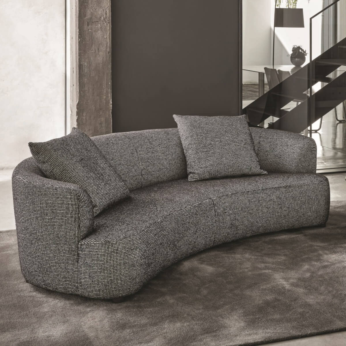 Modern PlushPalace sofa with breathable cotton linen upholstery and cozy seating
