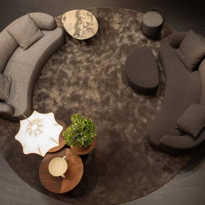 Overhead perspective of PlushPalace sofa upholstered in breathable cotton linen fabric