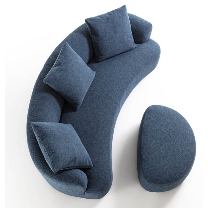 Modern cotton linen PlushPalace sofa from top angle showing sleek silhouette