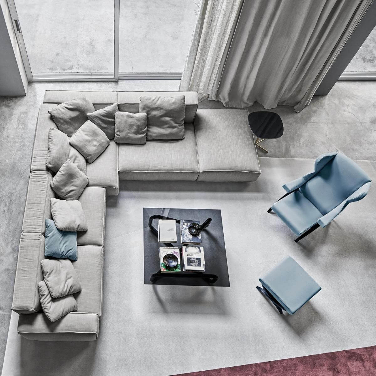 Modern cotton linen PlushParadise sofa featuring plush cushions and clean lines