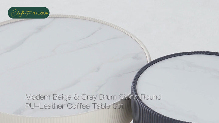 DRUM coffee table video showcasing sintered stone top and elegant design in Australian interior