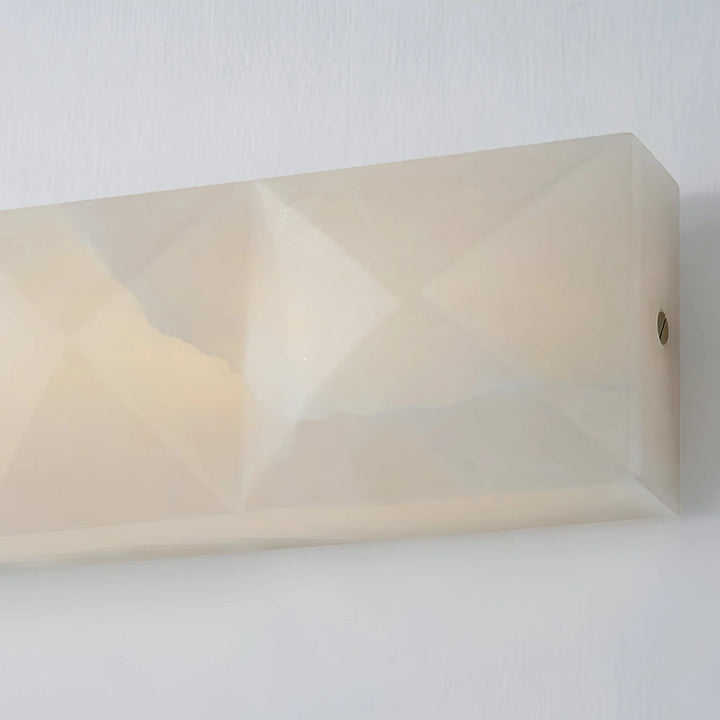 Prism alabaster wall sconce detail view, elegant modern wall lighting with refined design