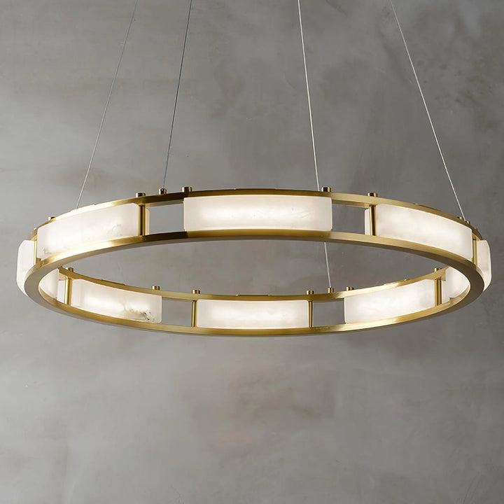 Qatar luxury alabaster chandelier front view showcasing elegant crystals and contemporary luxurious design