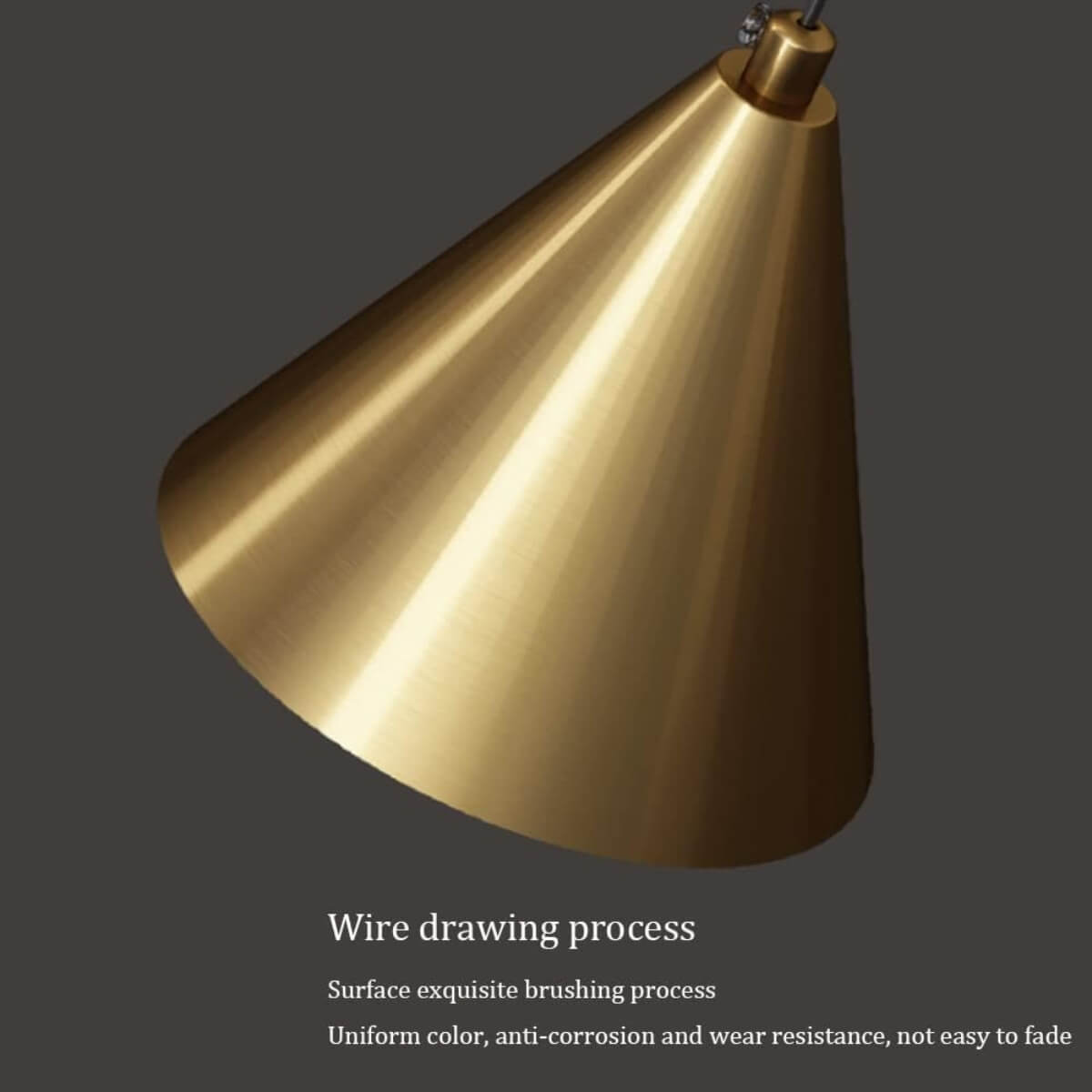Radiance All-Copper LED Pendant Light with Wire Drawing and Brushed Surface – Durable Modern Fixture
