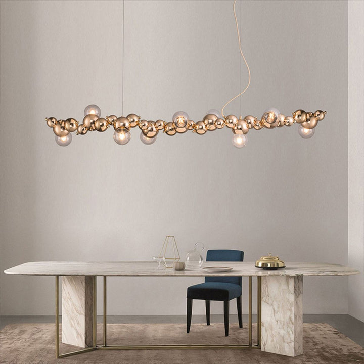 Radiance kitchen island chandelier light fixture with sleek modern design, ideal for illuminating dining and cooking spaces with elegance