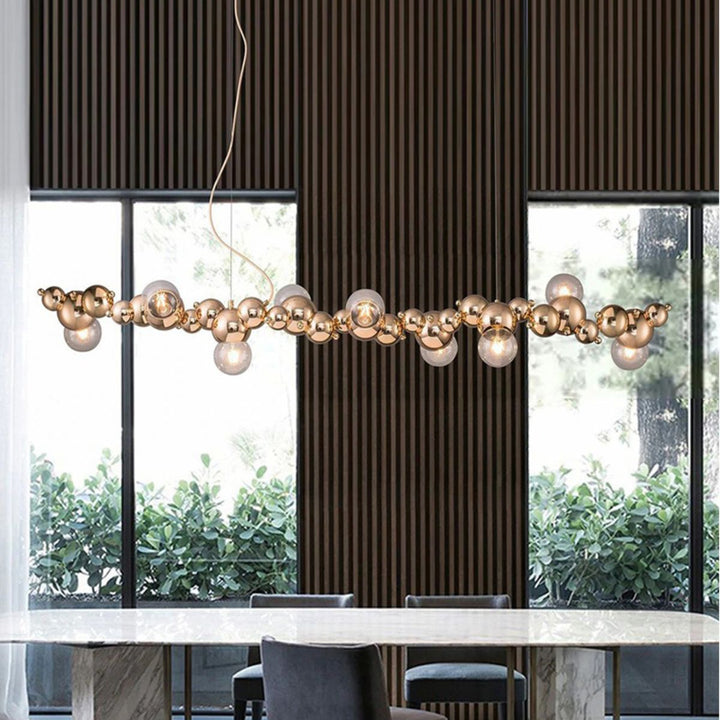 Radiance kitchen island chandelier light fixture with sleek modern design, ideal for illuminating dining and cooking spaces with elegance